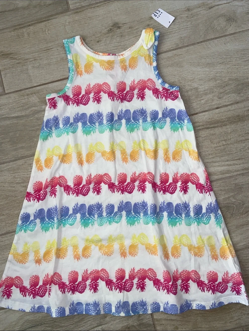 Gap Kids Pink Pineapple Sleeveless Dress Linen Shorts Crochet White Top 5T XS